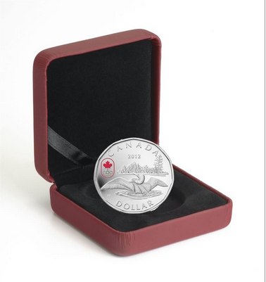 2012 $1 SILVER LUCKY LOONIE PURE SILVER COIN BOX