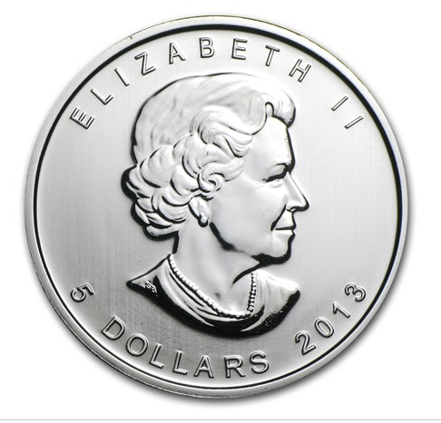 2013 $5 WOOD BISON 1OZ PURE SILVER COIN BACK