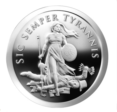2013 SBSS SIC SEMPER TYRANNIS 0.999 SILVER ROUND FRONT
