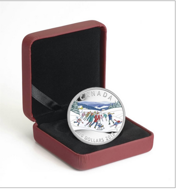 2014 $10 WINTER SCENE PURE SILVER COIN BOX