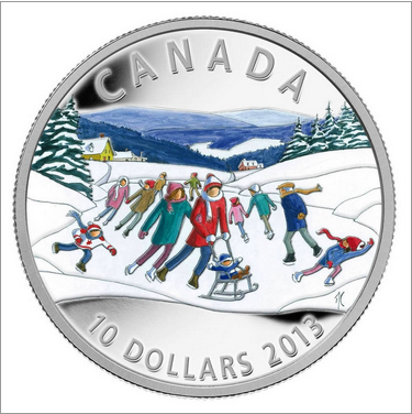 2014 $10 WINTER SCENE PURE SILVER COIN FRONT