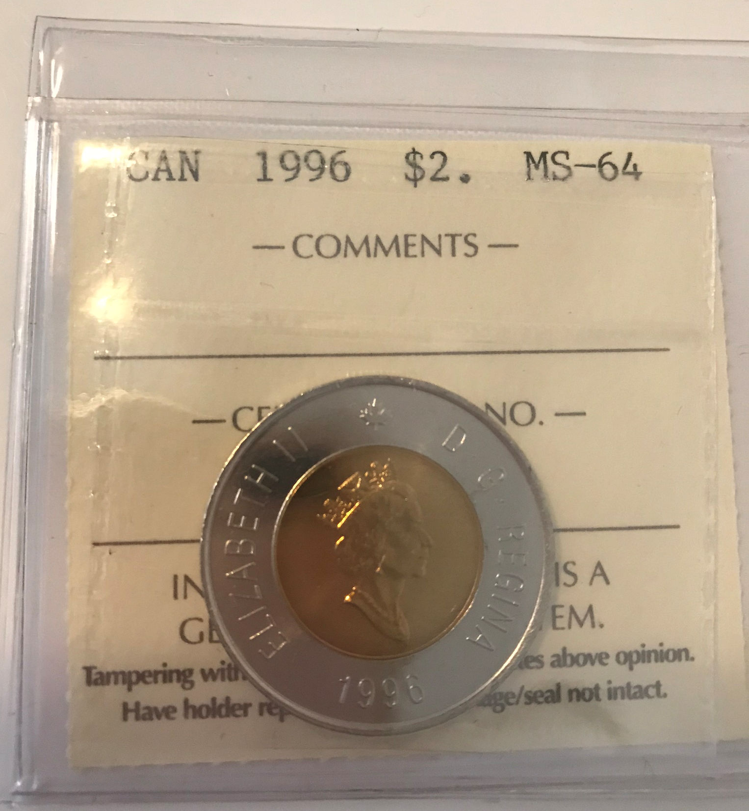 1996 $2 MS64