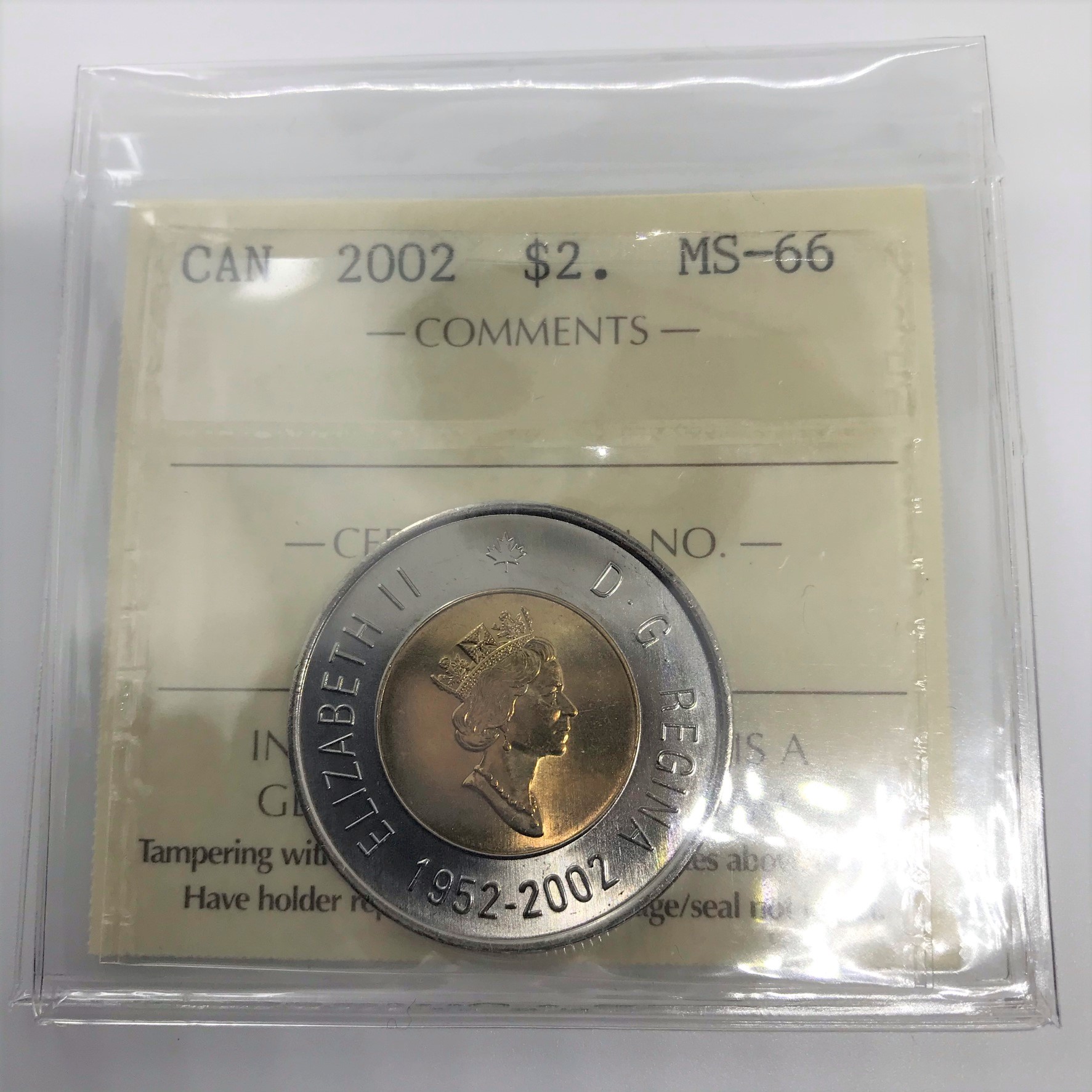 2002 $2 MS66