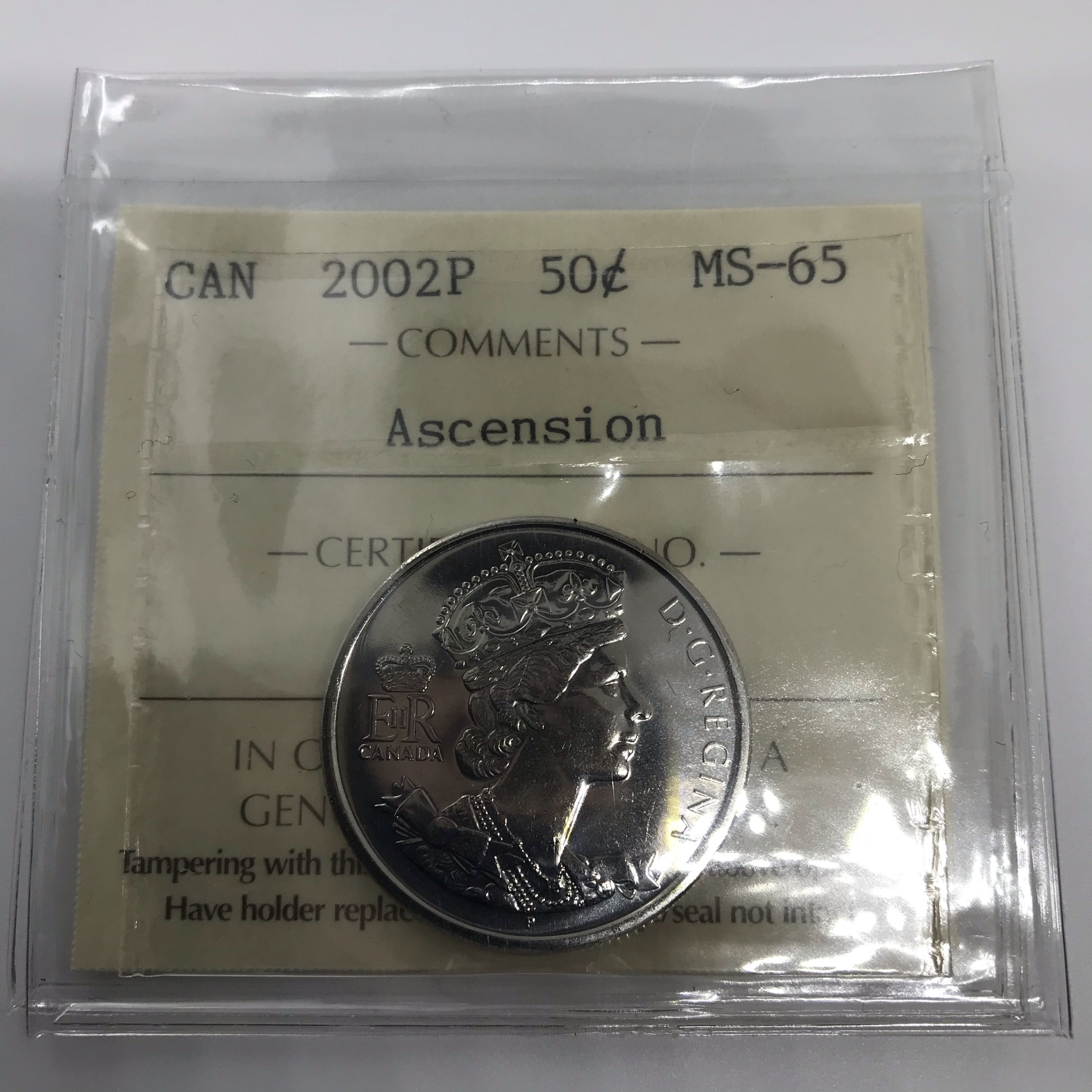 2002p 50c MS65 Ascension